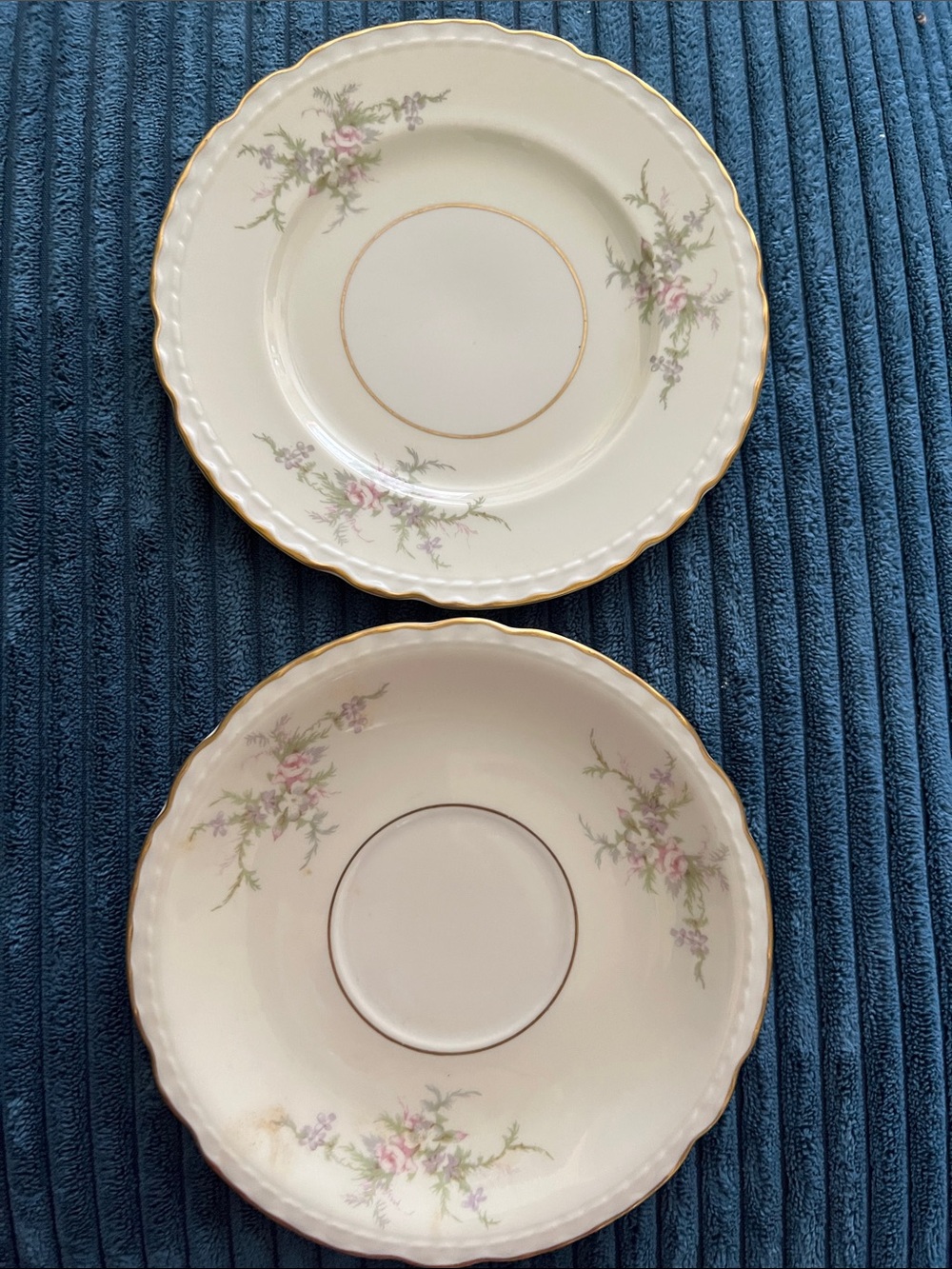 Vintage Arcadian Old Rose 8” Appetizer plates  set of 2.